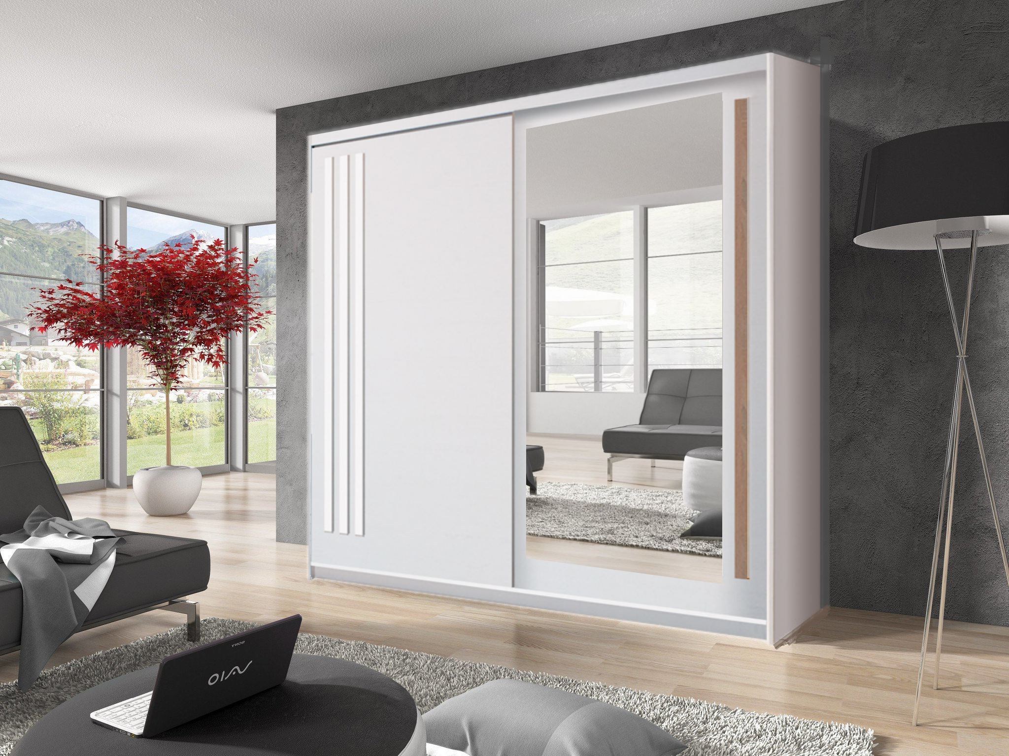 View Effect 2 Sliding Door Wardrobe 200cm Anderson Pine 200cm information