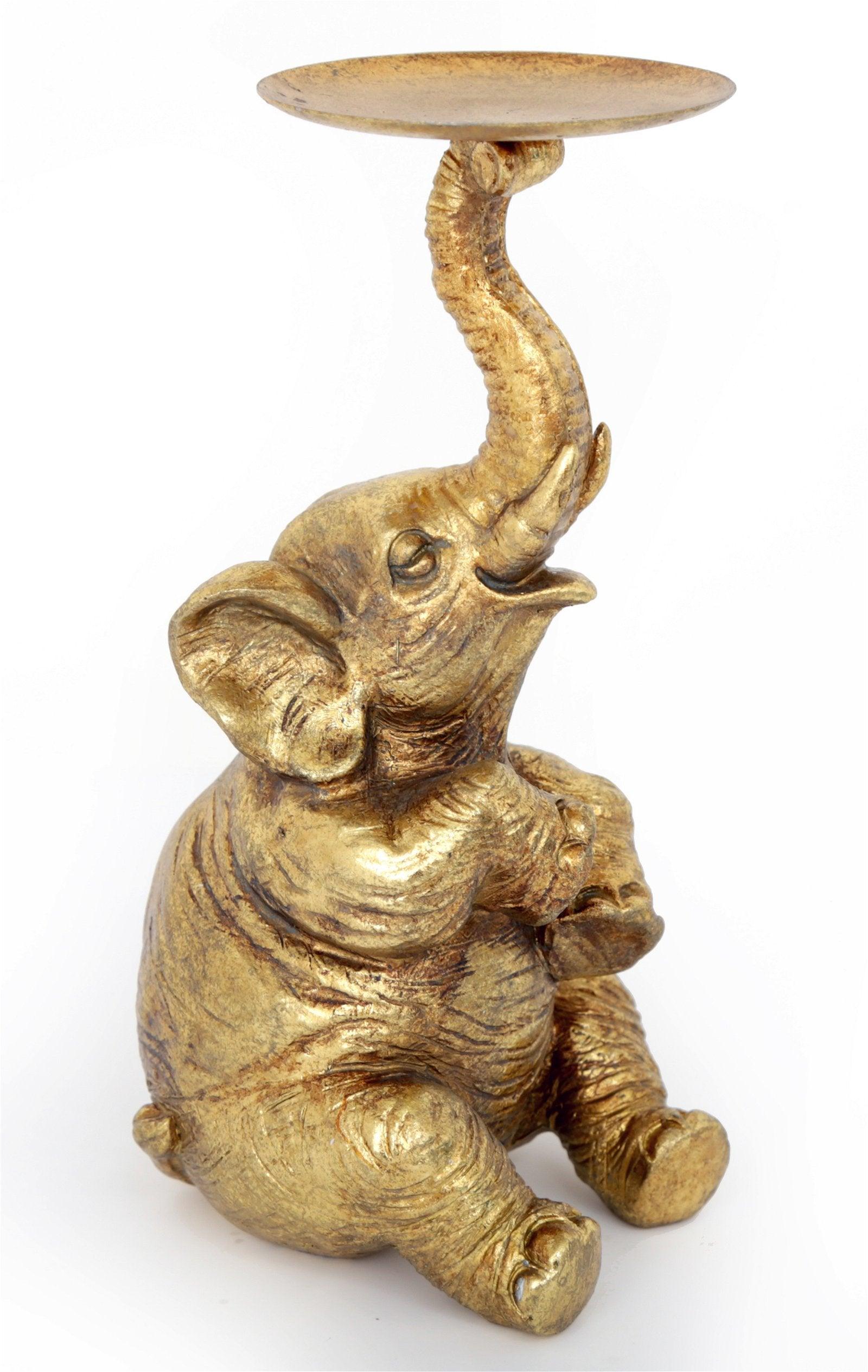 View Elephant Candle Holder 22cm information
