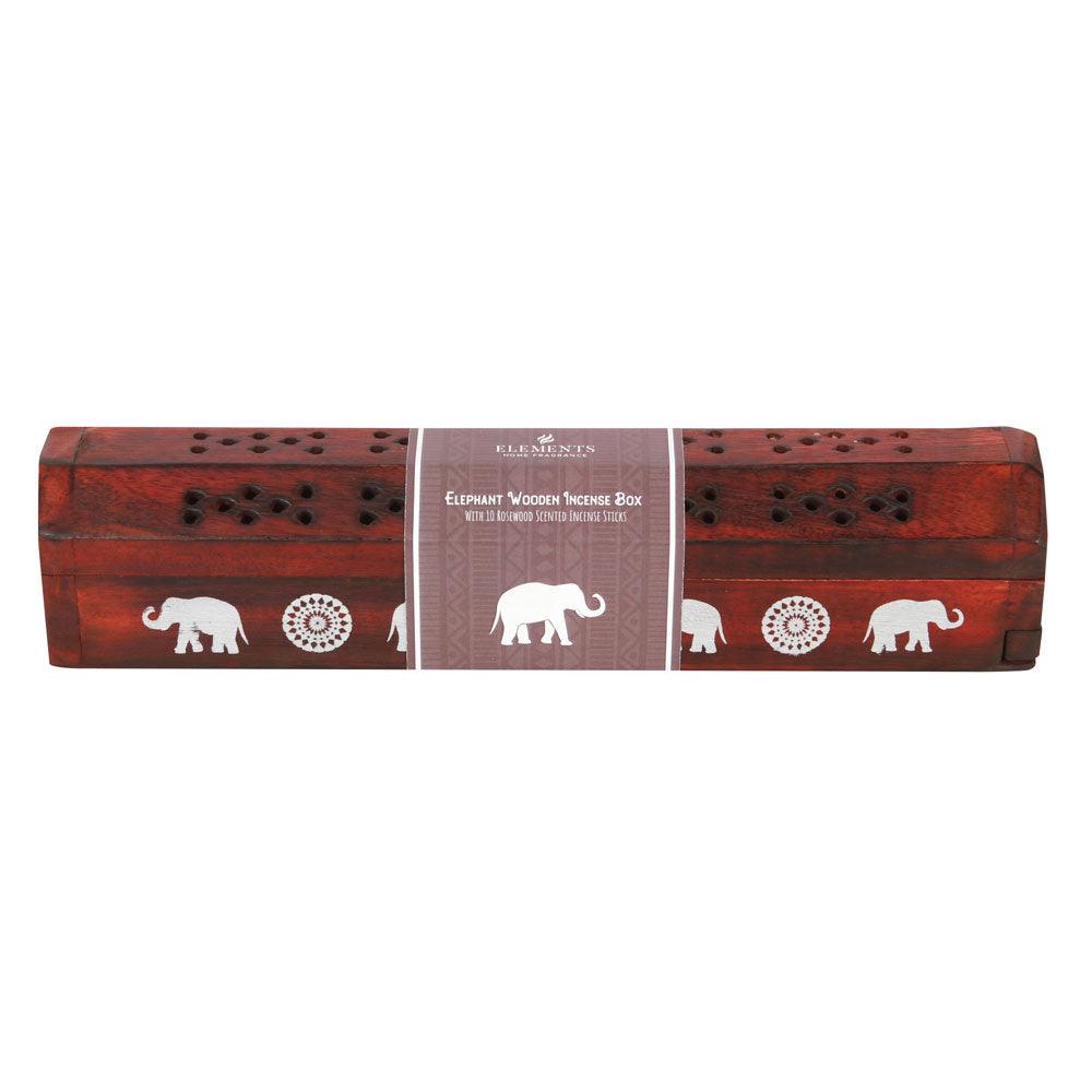 View Elephant Wooden Rosewood Incense Box Set information