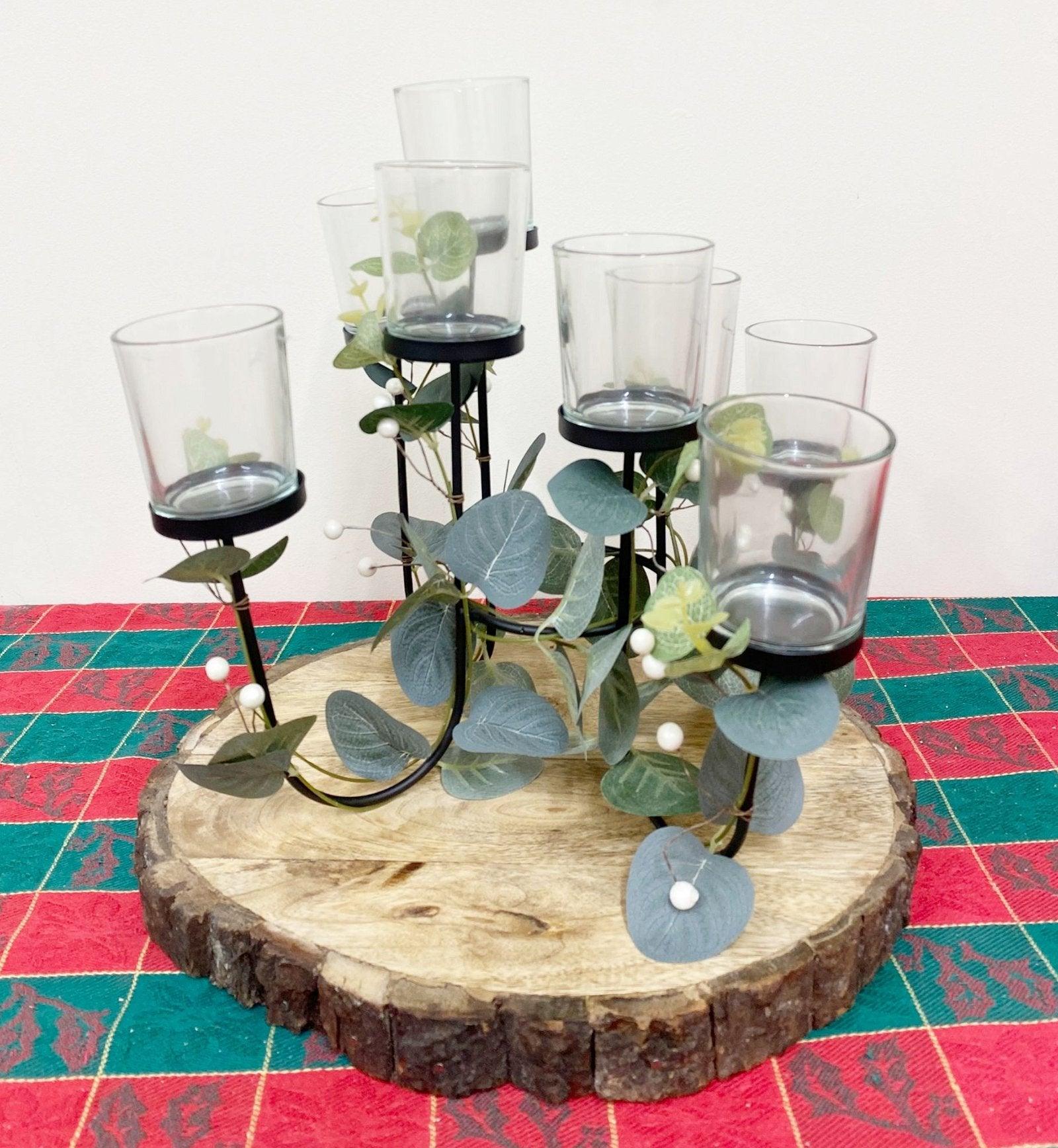 View Eucalyptus Dressed Eight Piece Tealight Holder information