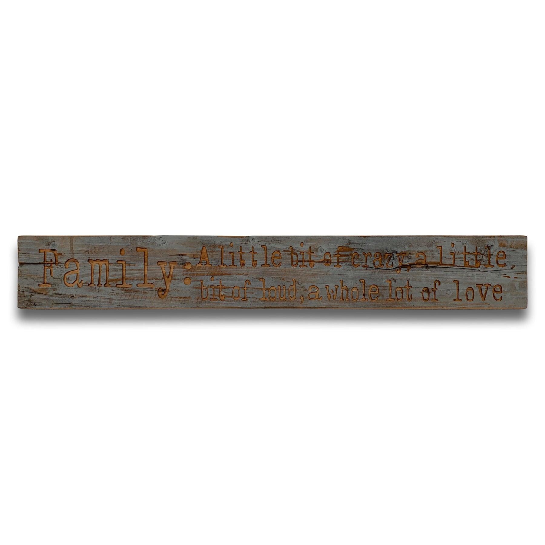 View Family Large Grey Wash Wooden Message Plaque information