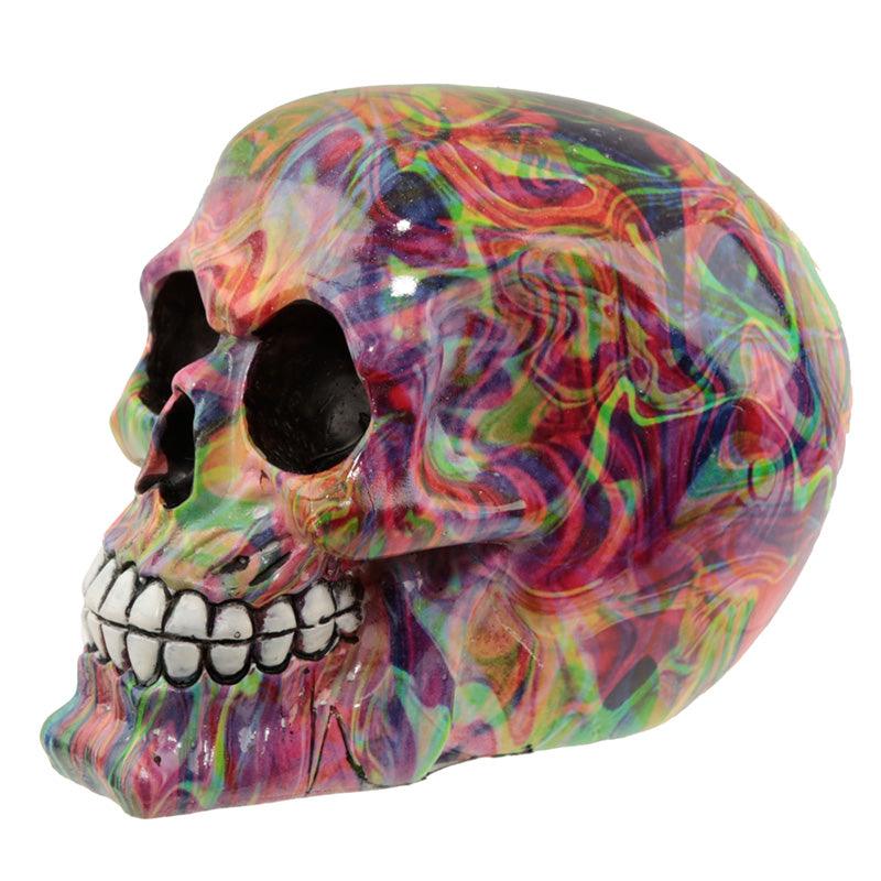 View Fantasy Rainbow Marble Skull Ornament information