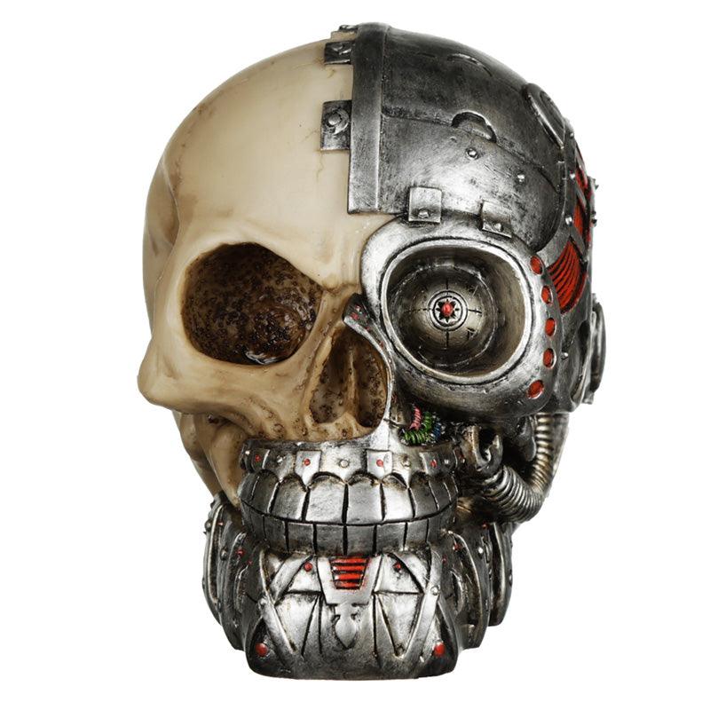 View Fantasy Steampunk Skull Ornament Half Robot Head information