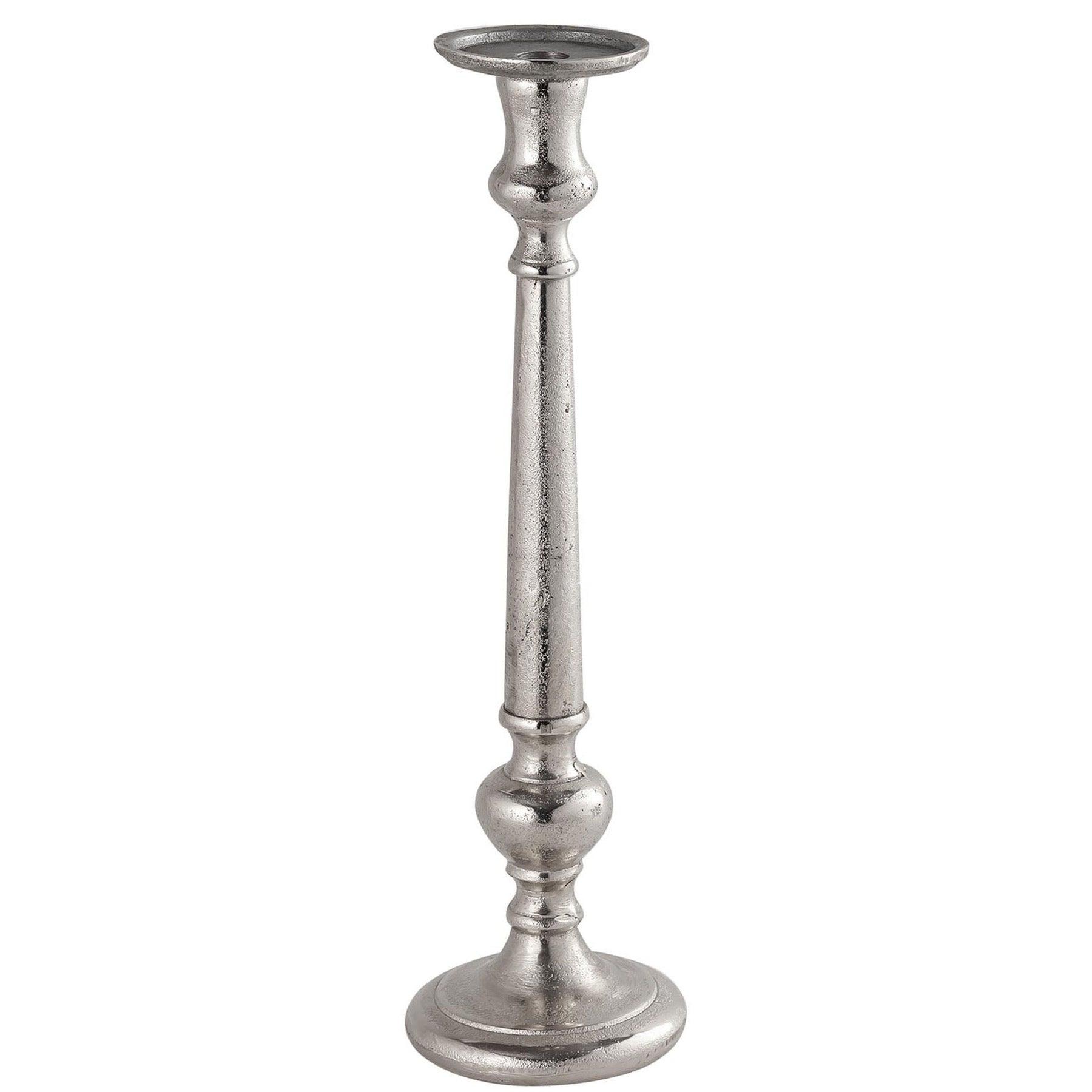 View Farrah Collection Large Silver Dinner Candle Holder information