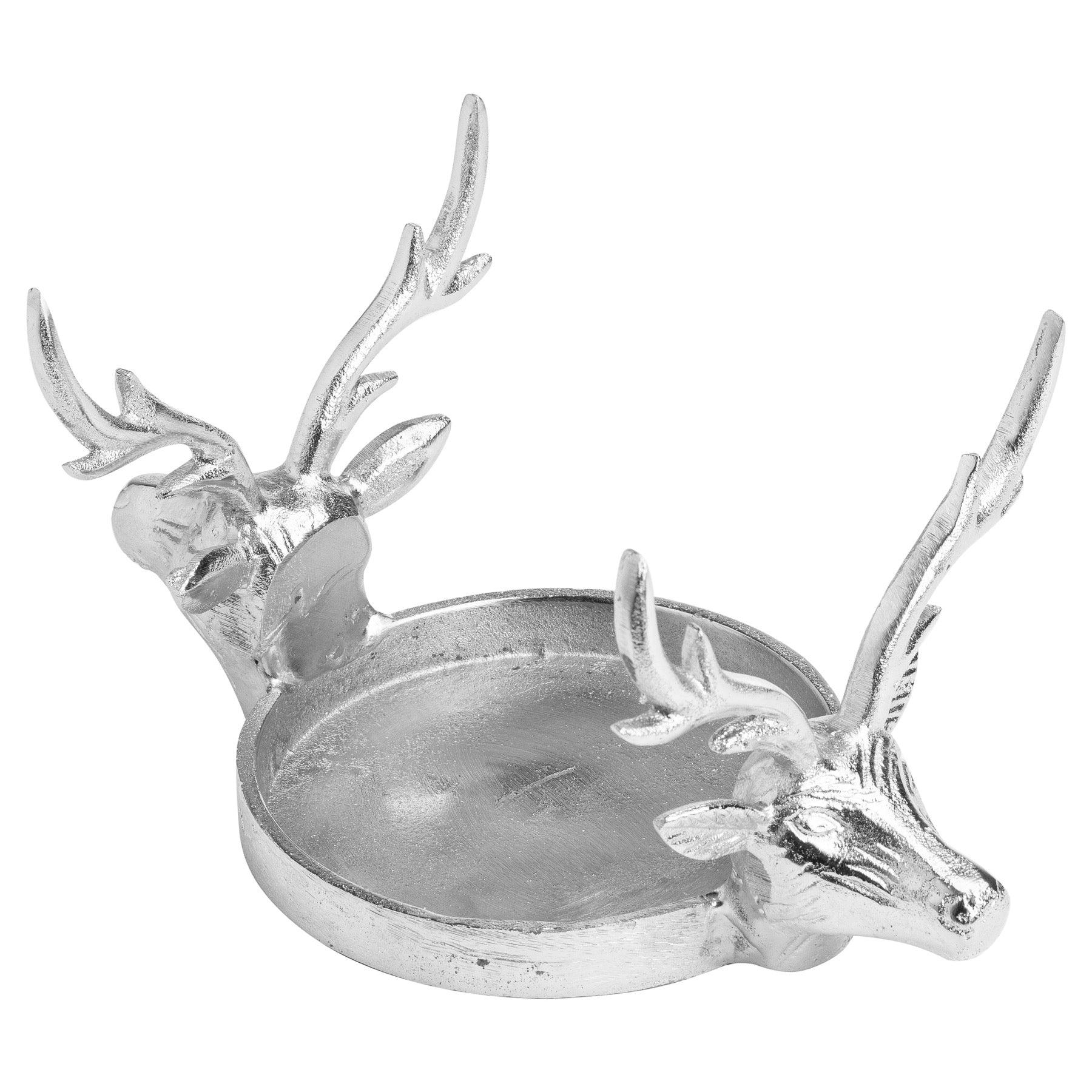 View Farrah Collection Silver Large Stag Candle Holder information