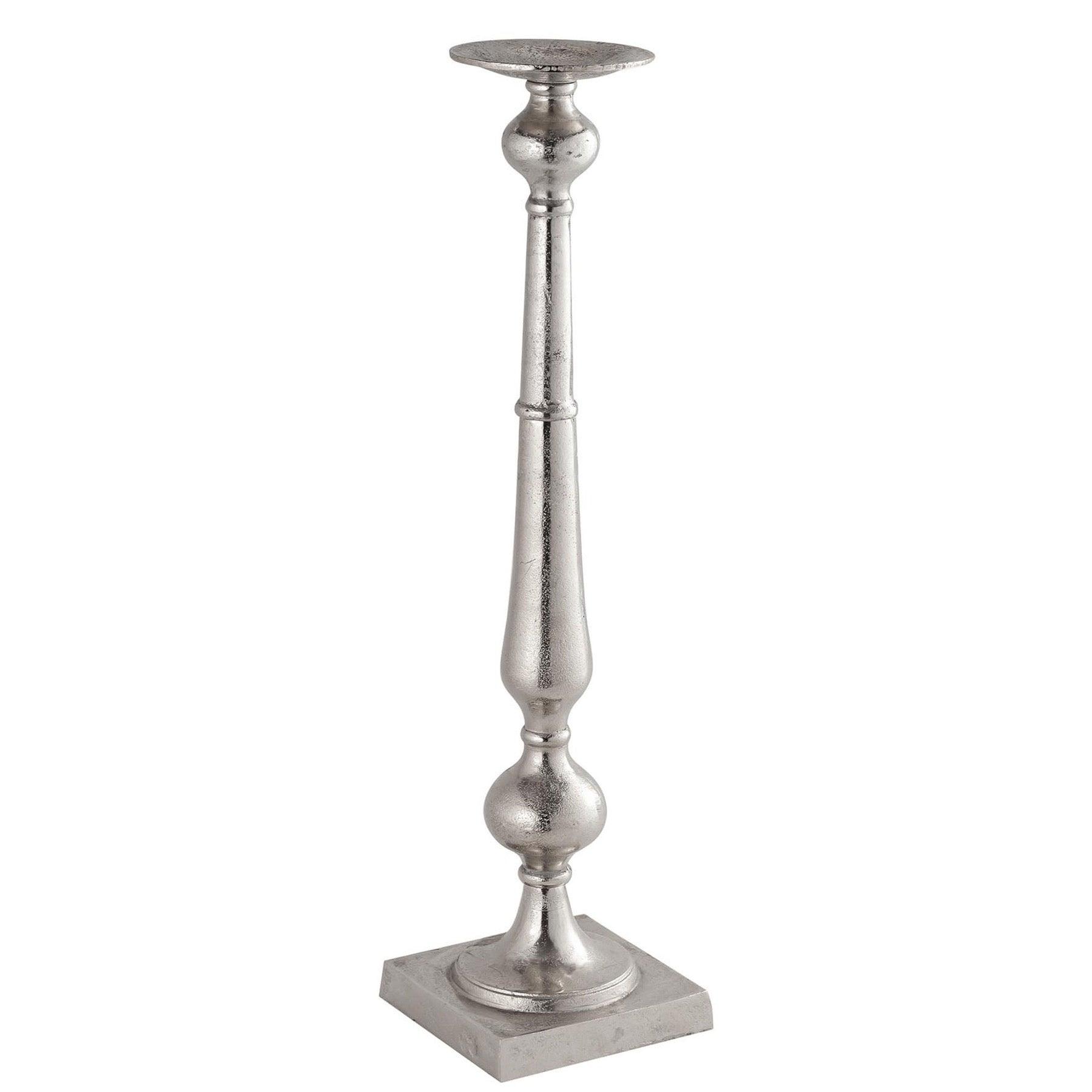 View Farrah Collection Silver Tall Dinner Candle Holder information