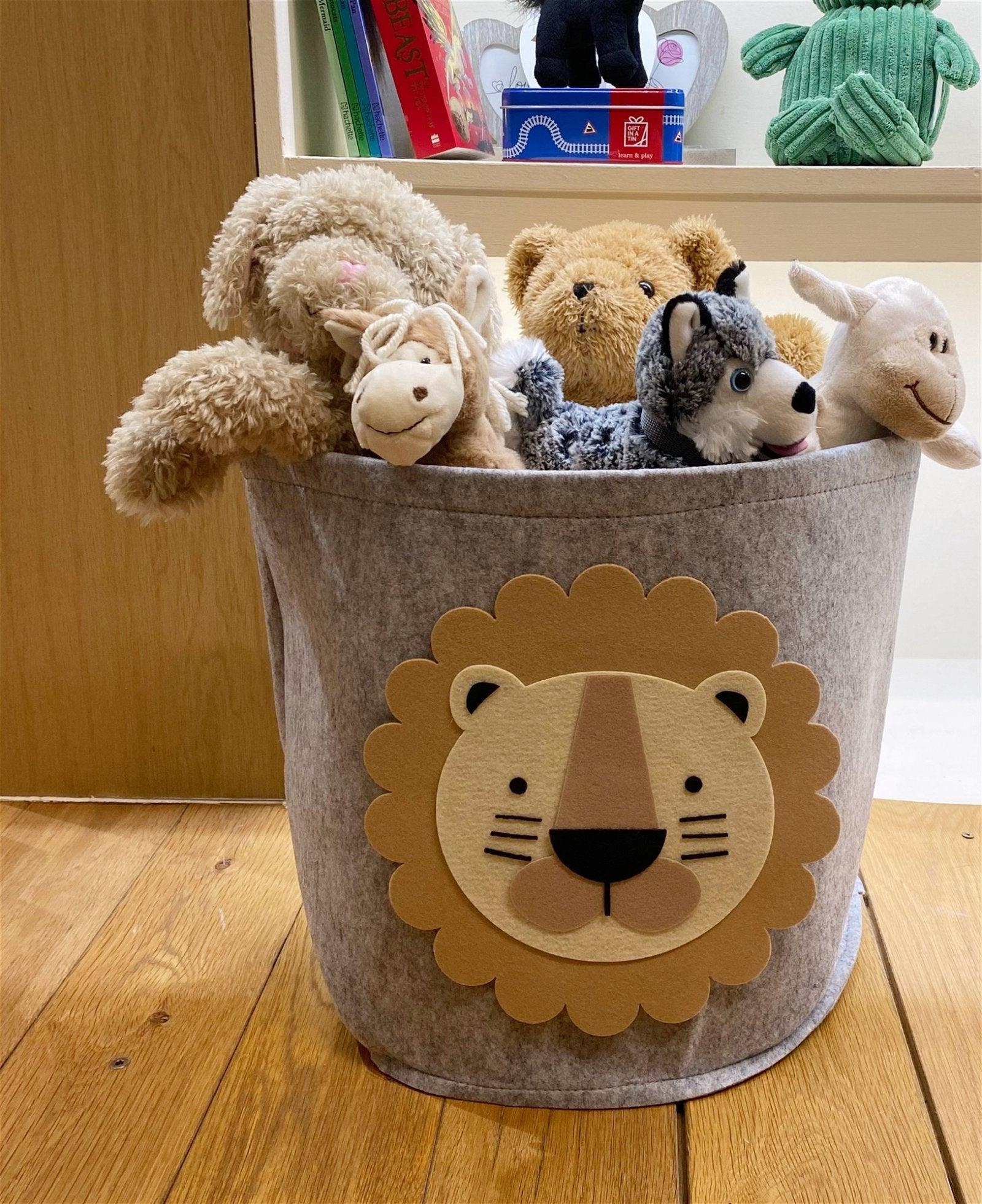 View Felt Storage Bin With Lion Face 35cm information