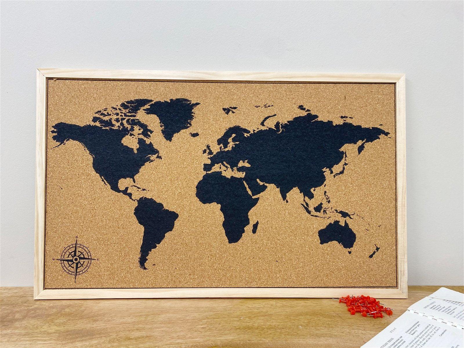 View Framed Cork Board Map information