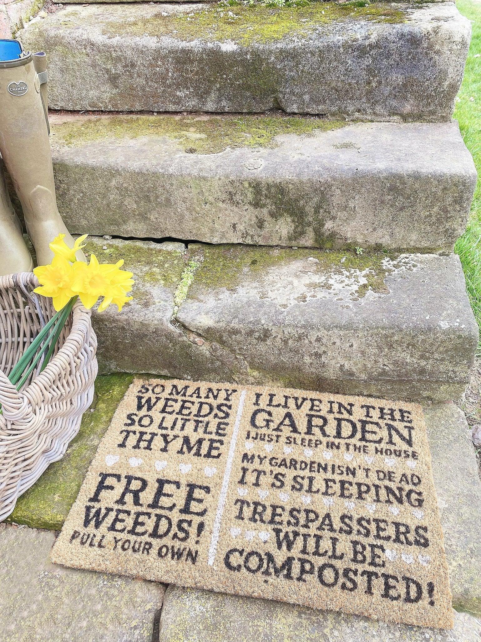 View Free Weeds Potting Shed Doormat information