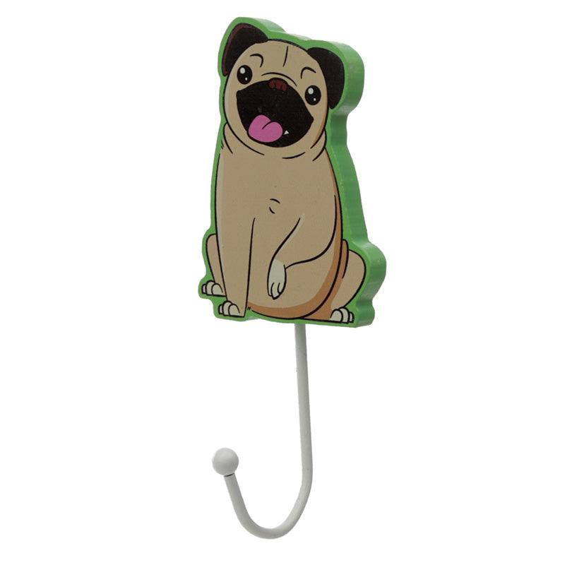 View Fun Wooden Wall Hook Mopps Pug information