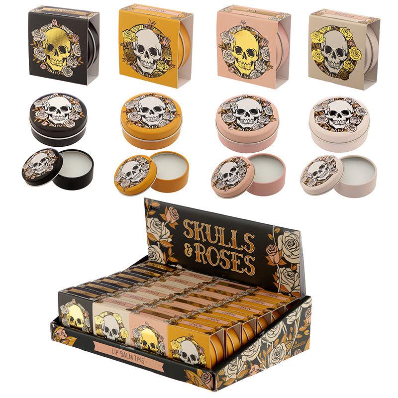 View Funky Lip Balm in a Tin Skulls and Roses Design information