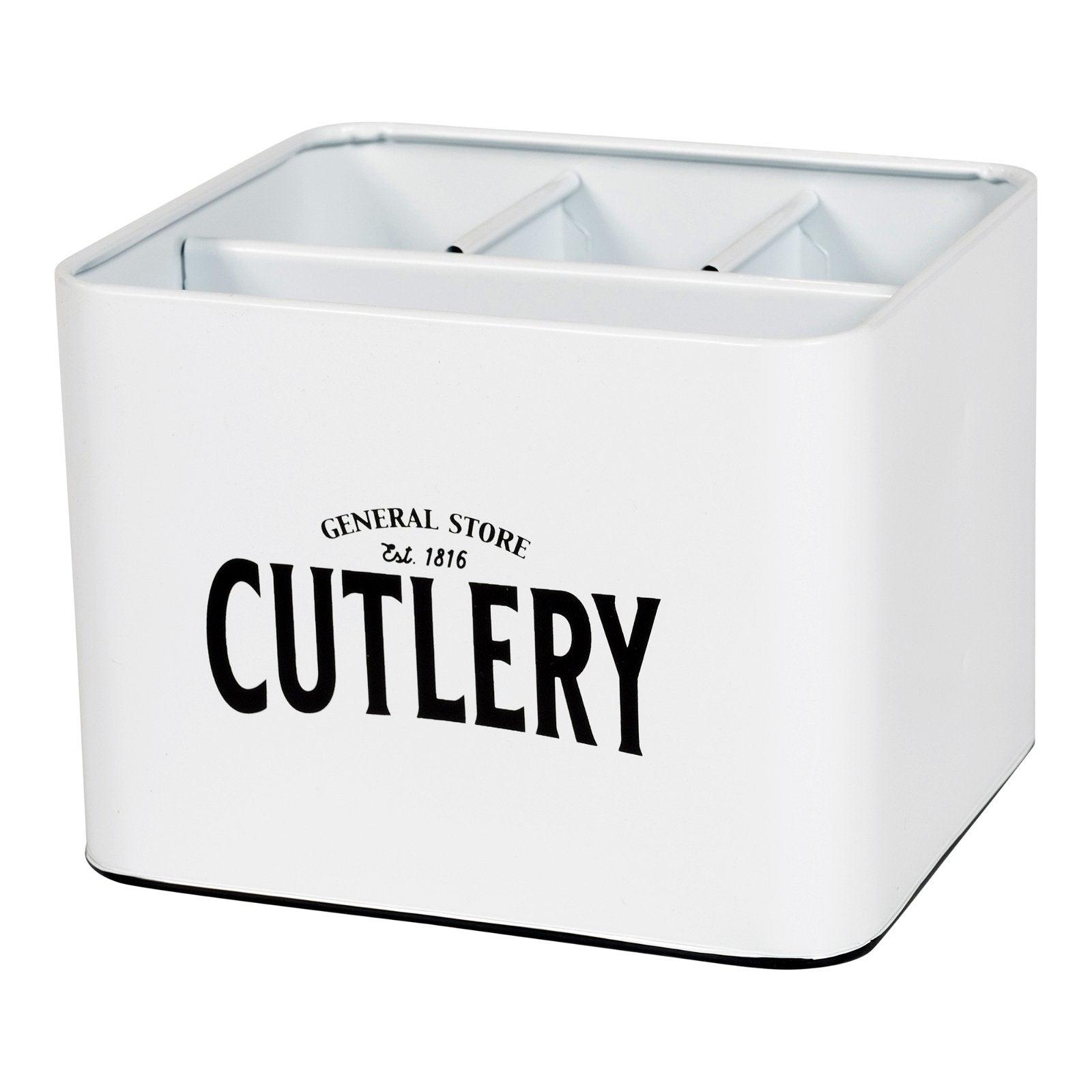 View General Store Metal Cutlery Box 18x16cm information