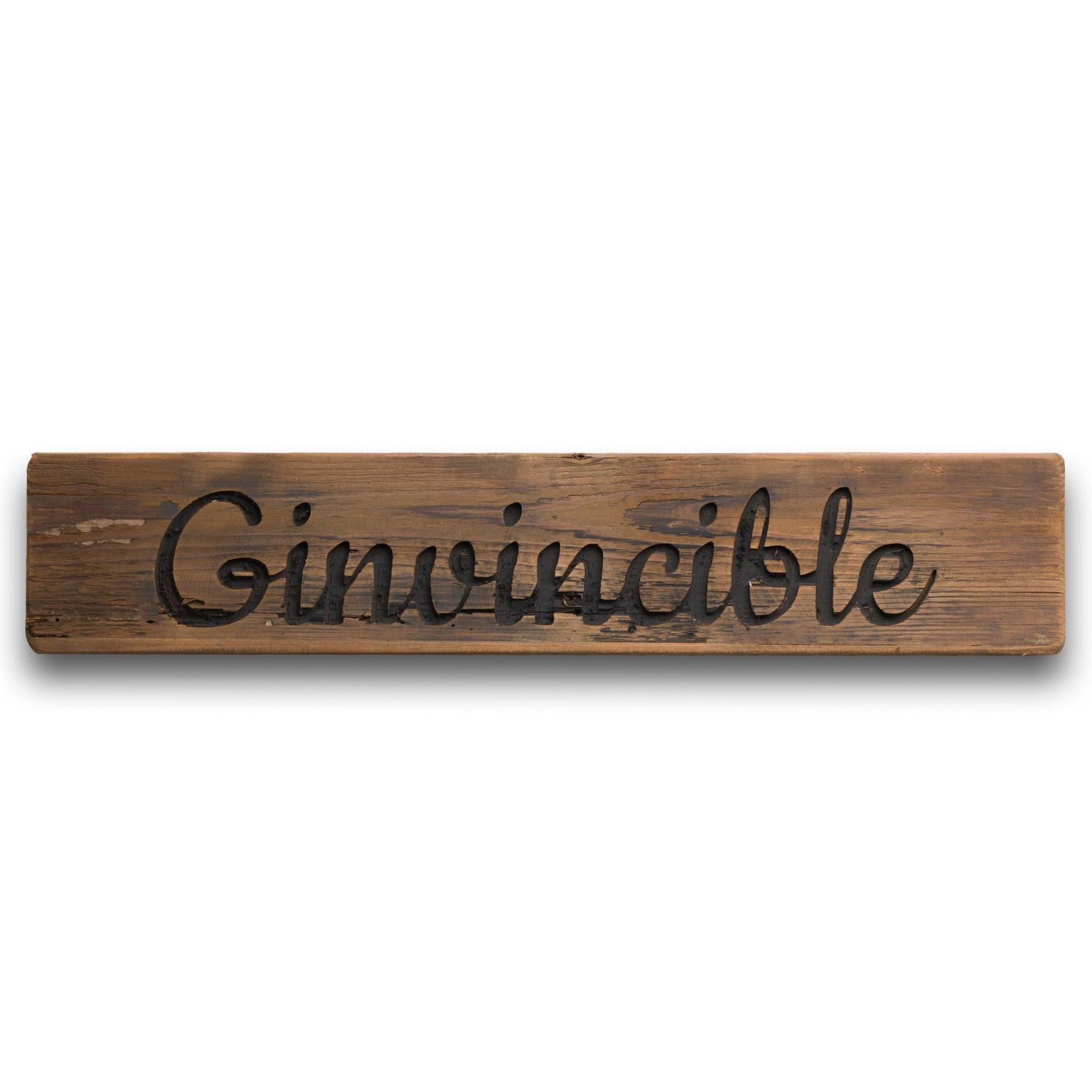 View Ginvincible Rustic Wooden Message Plaque information