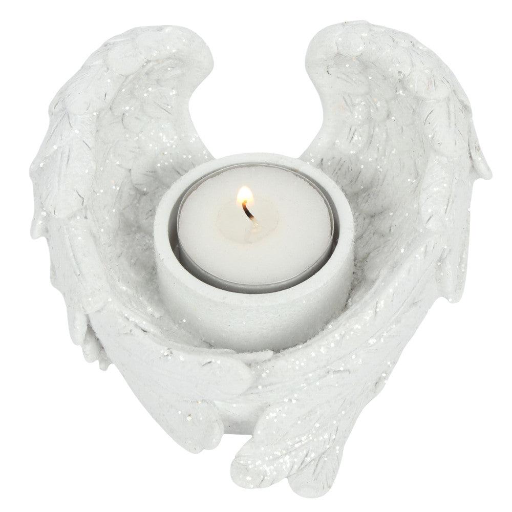 View Glitter Angel Wing Candle Holder information