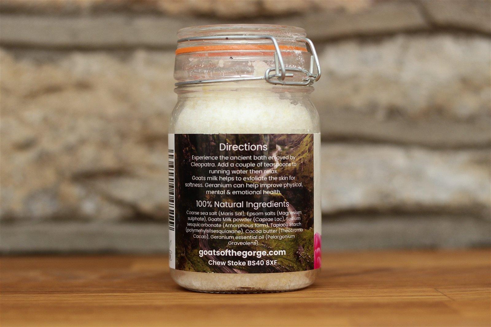 View Goats Milk Geranium Bath Soak information