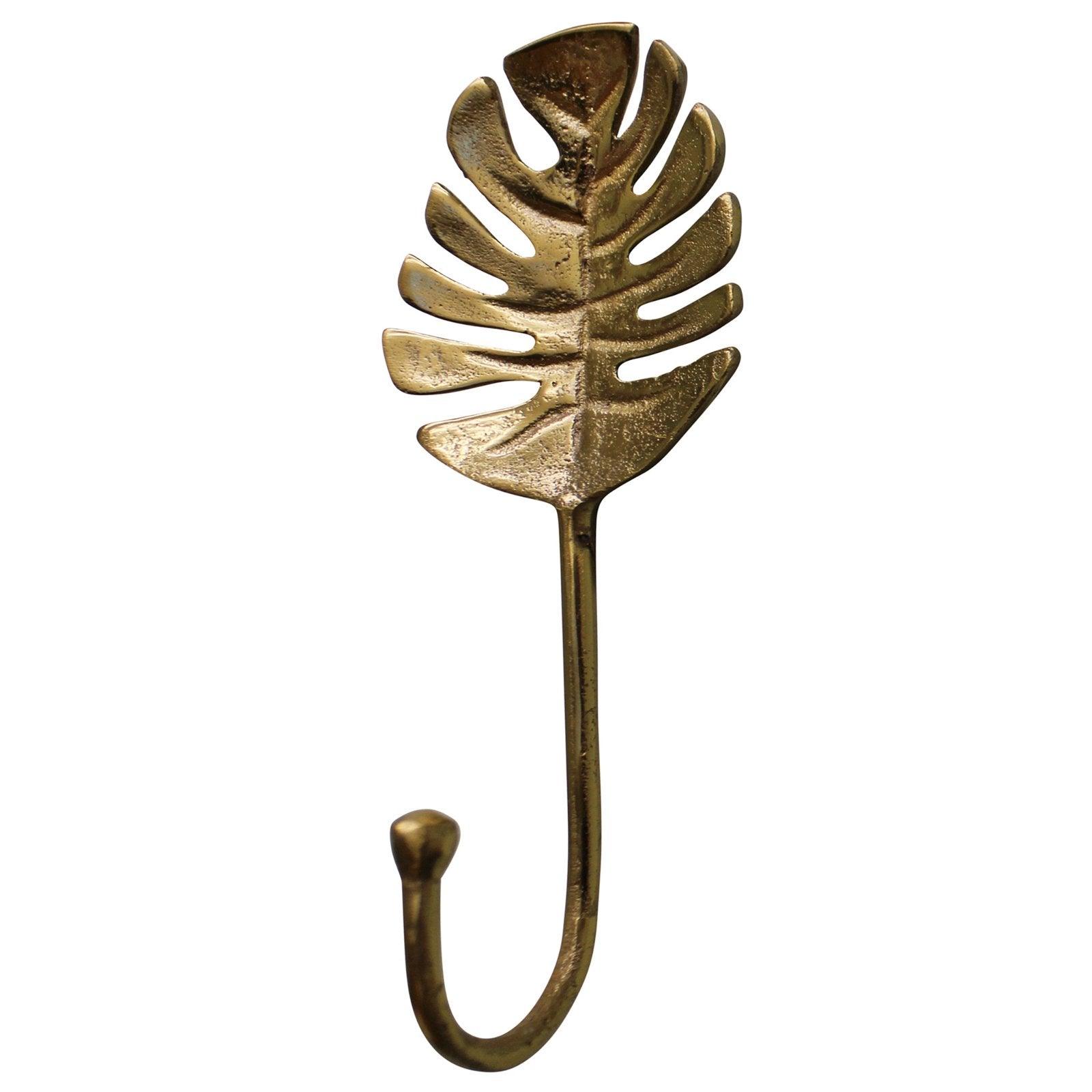 View Gold Metal Palm Leaf Coat Hook information