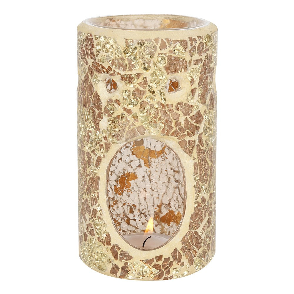 View Gold Pillar Crackle Glass Oil Burner information