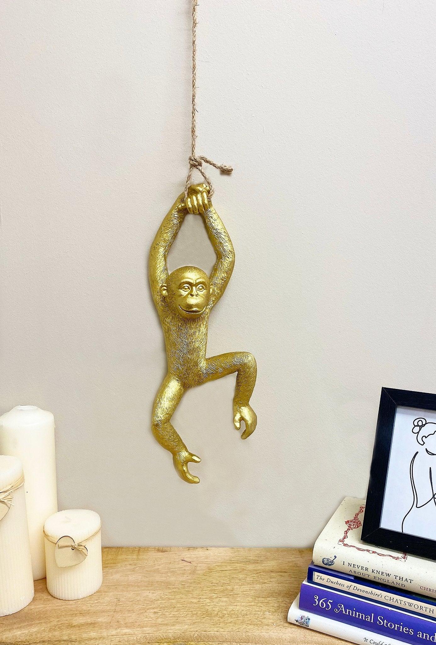 View Gold Resin Hanging Monkey Decoration information