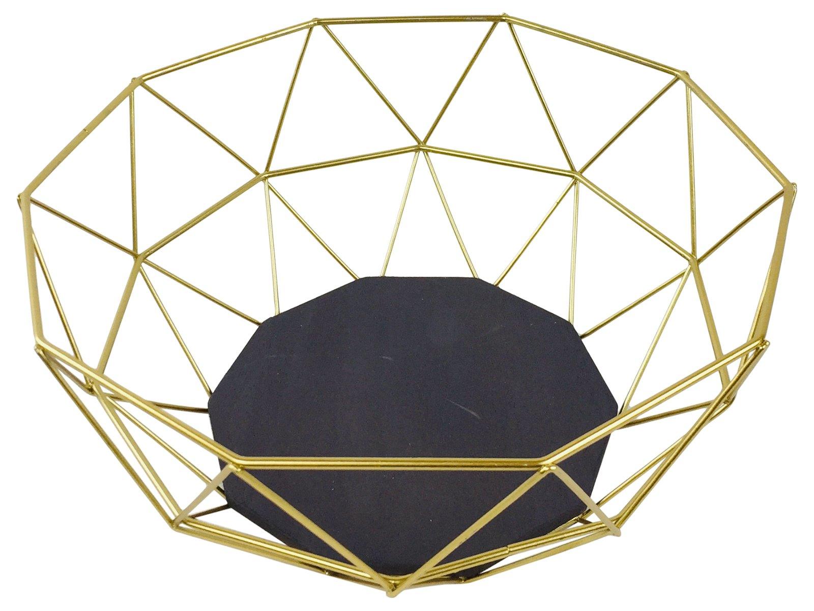 View Golden Geometric Style Wire Bowl information
