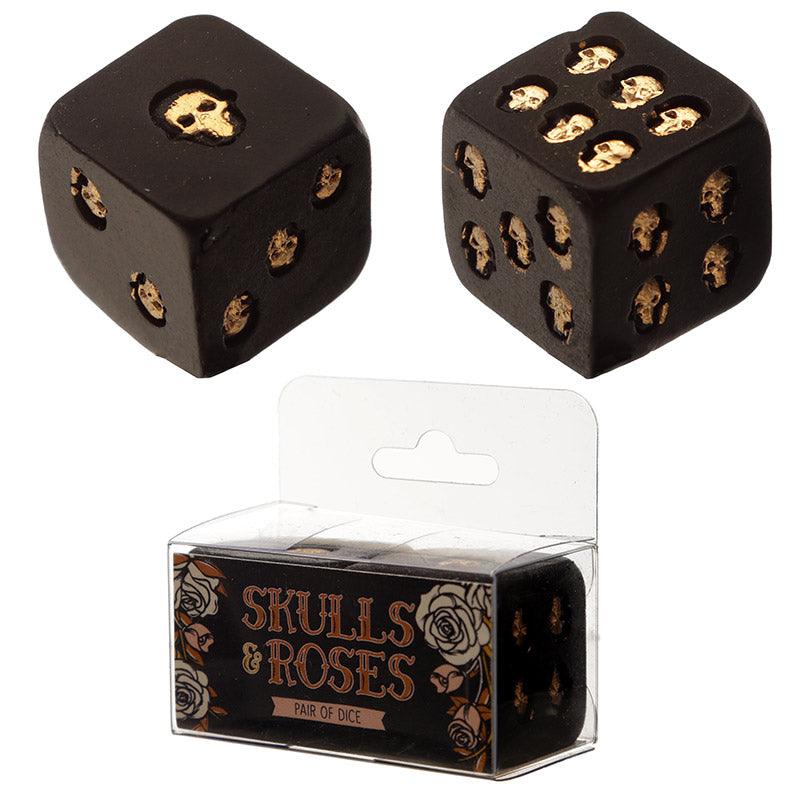 View Gothic Black and Gold Set of 2 Skull Dice information