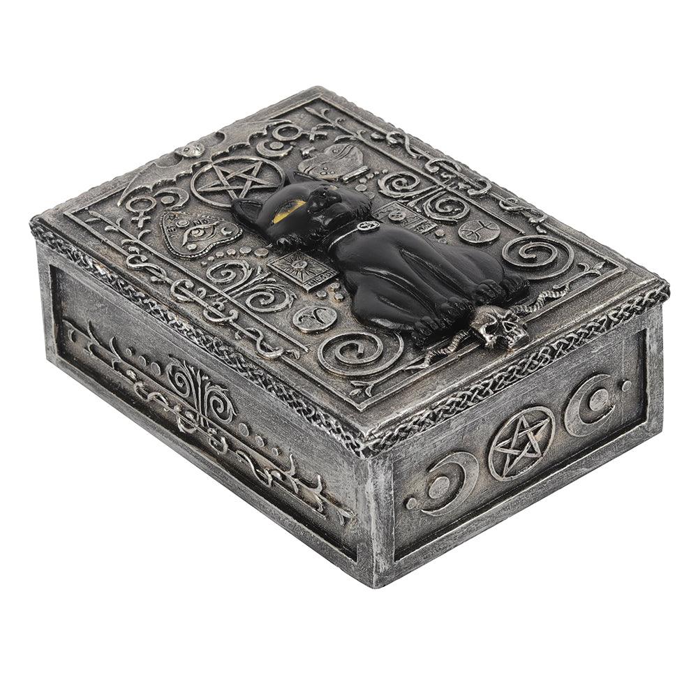 View Gothic Black Cat Resin Storage Box information