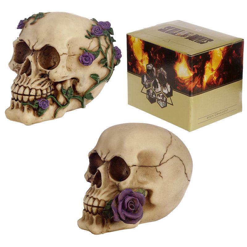 View Gothic Skull Decoration with Purple Roses information