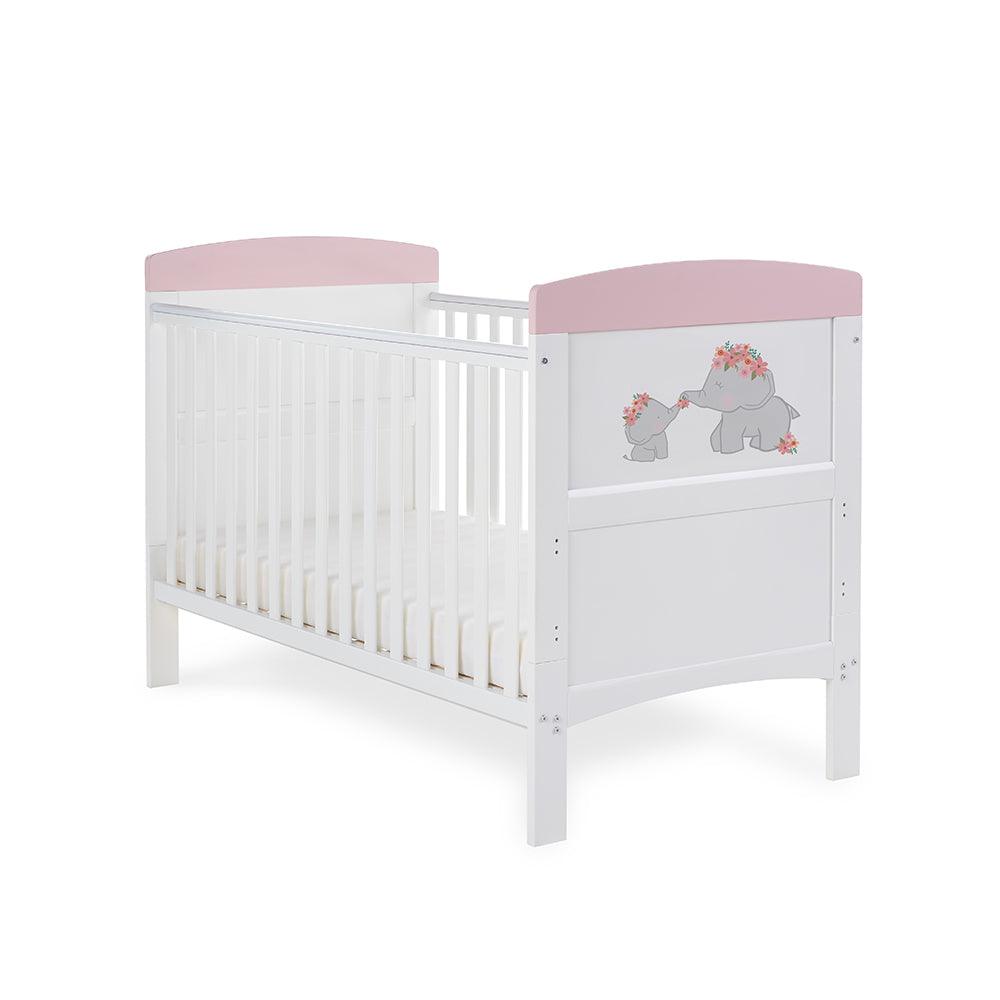 View Grace Inspire Cot Bed Me Mini Me Elephants Pink information