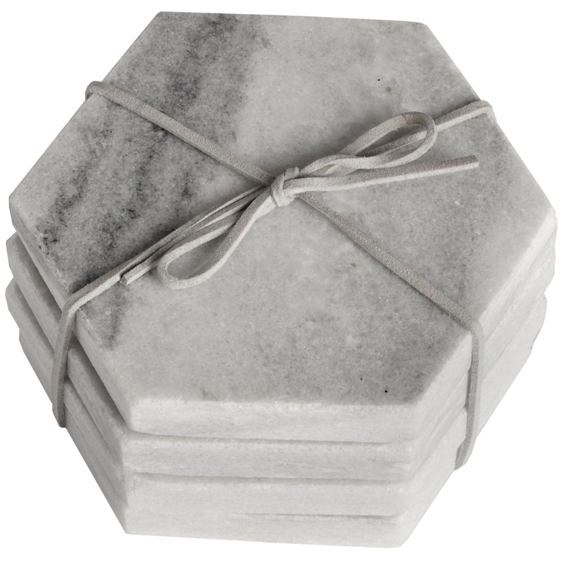 View Grey Marble Hexagonal Coasters information