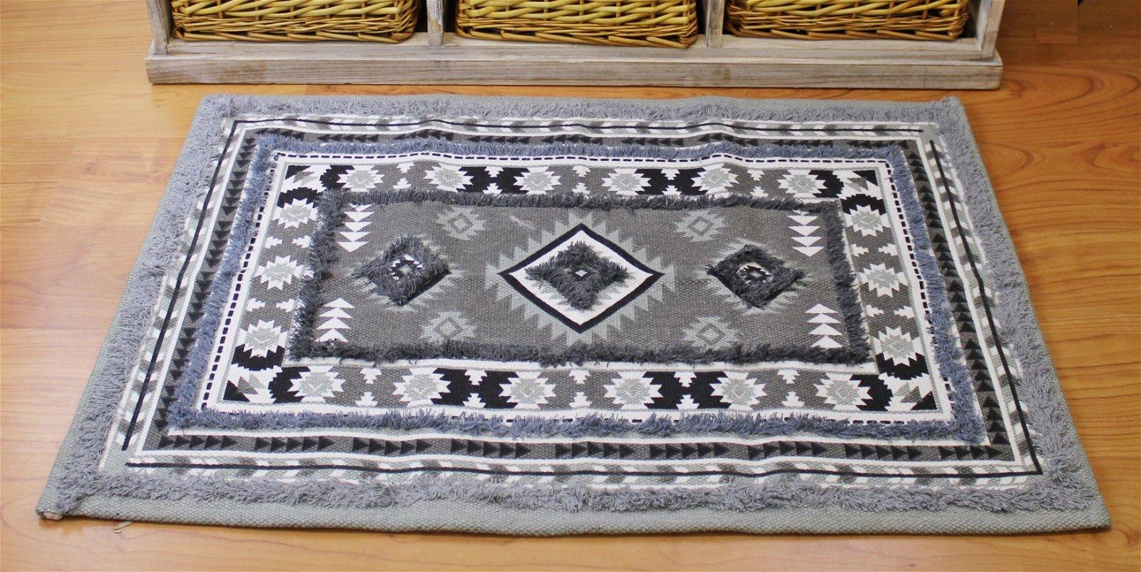 View Grey Patterned Tufted Rug 60x90cm information