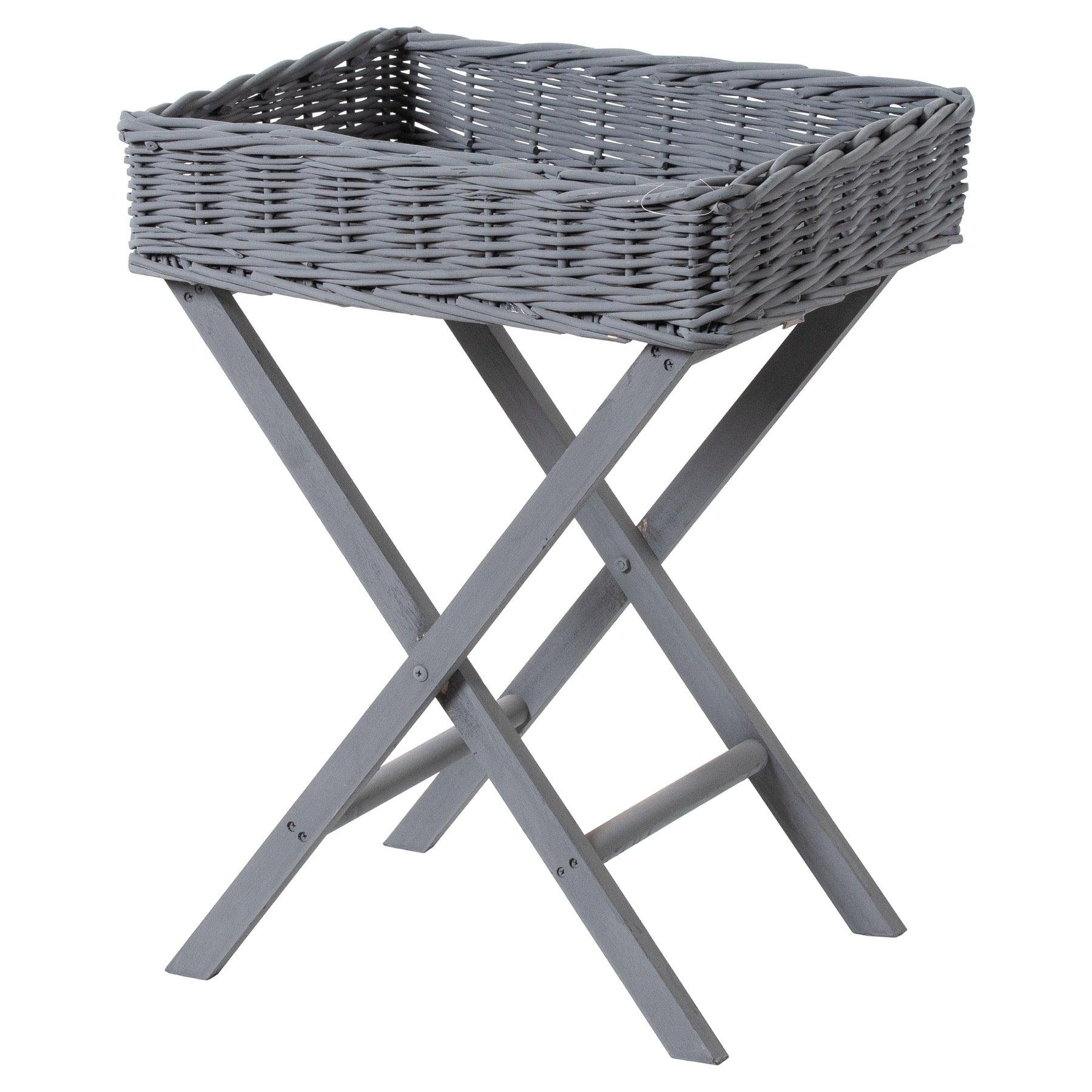 View Grey Wicker Basket Butler Tray information