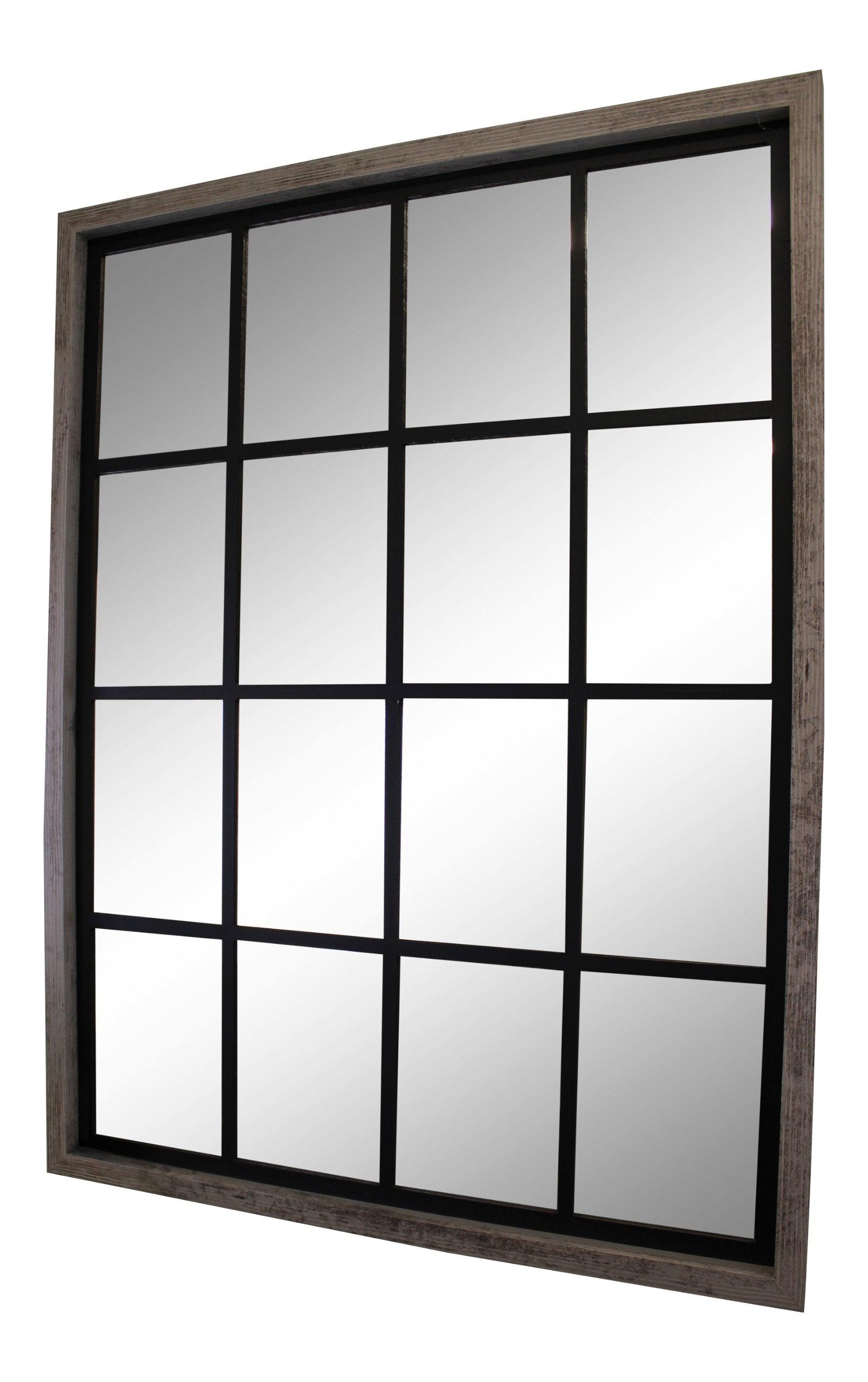 View Grey Window Style Wall Mirror 60x80cm information