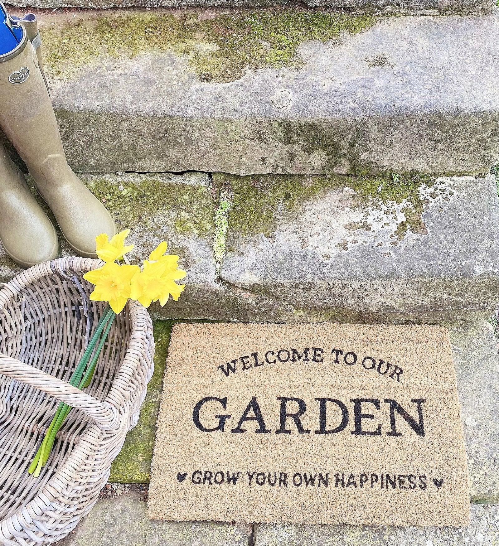 View Grow Your Own Happiness Potting Shed Doormat information