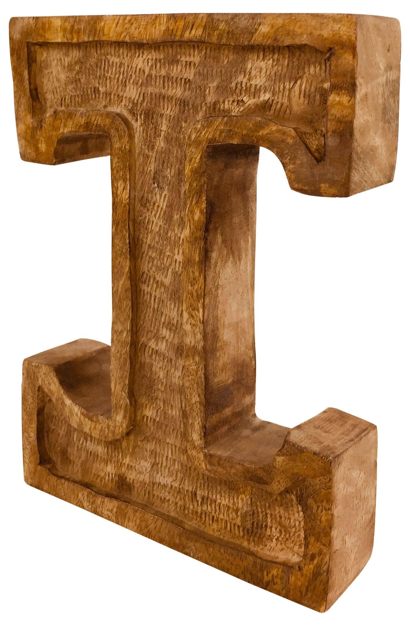 View Hand Carved Wooden Embossed Letter I information