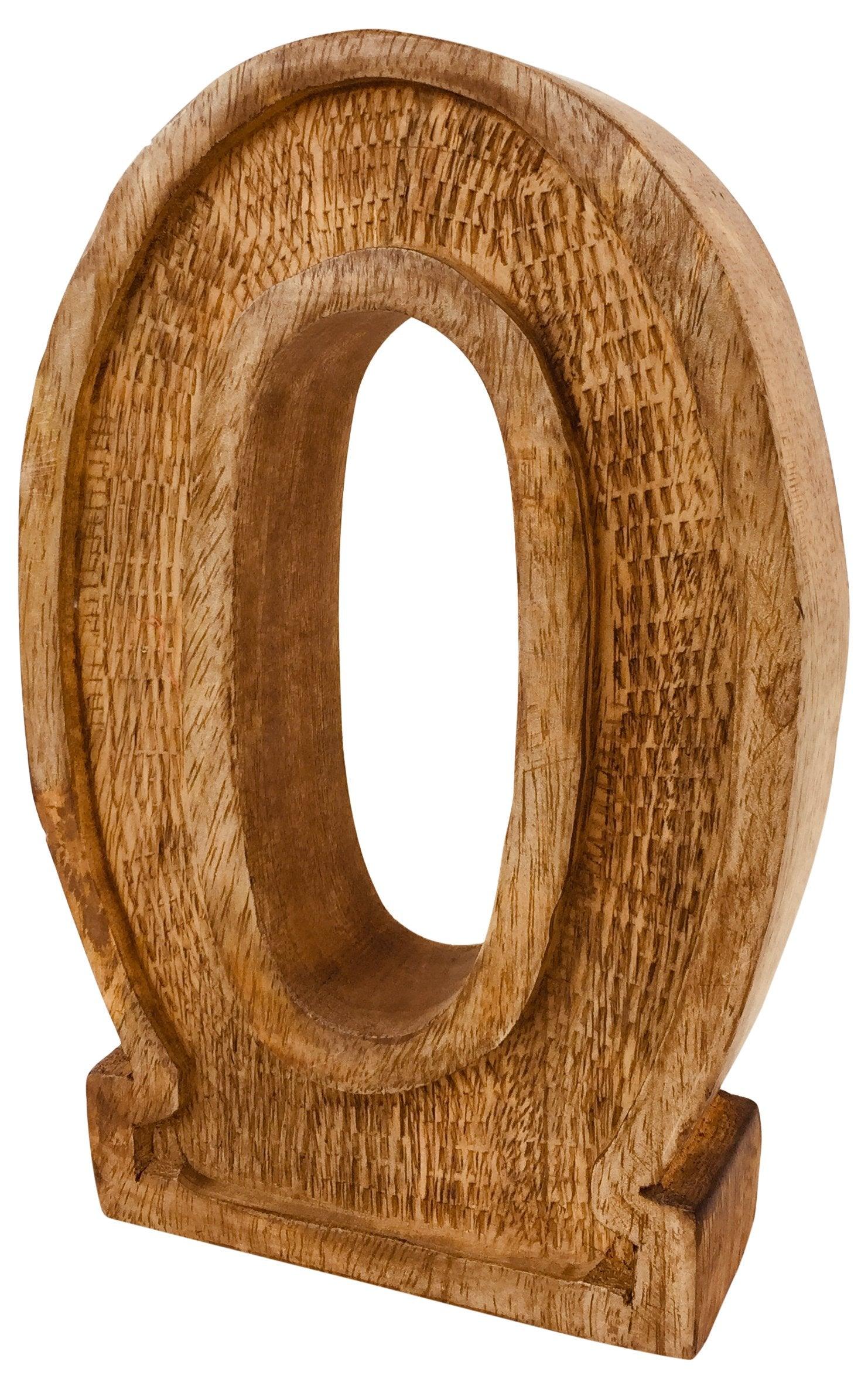 View Hand Carved Wooden Embossed Letter O information