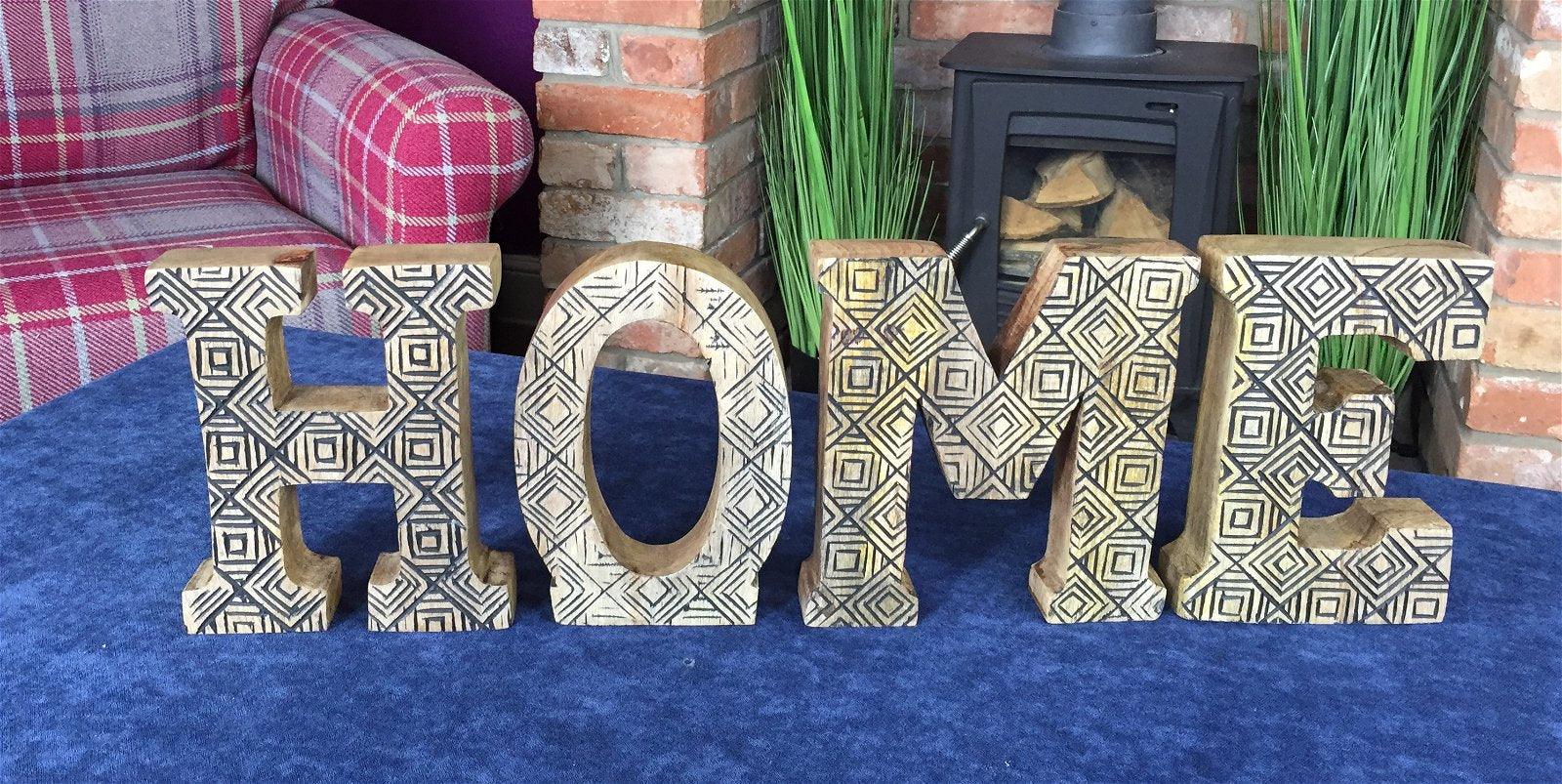 View Hand Carved Wooden Geometric Letters Home information