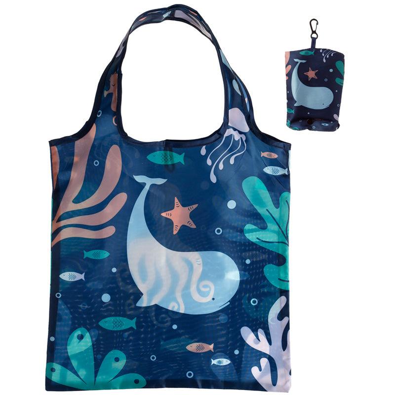 View Handy Fold Up Eco Sealife Shopping Bag with Holder information