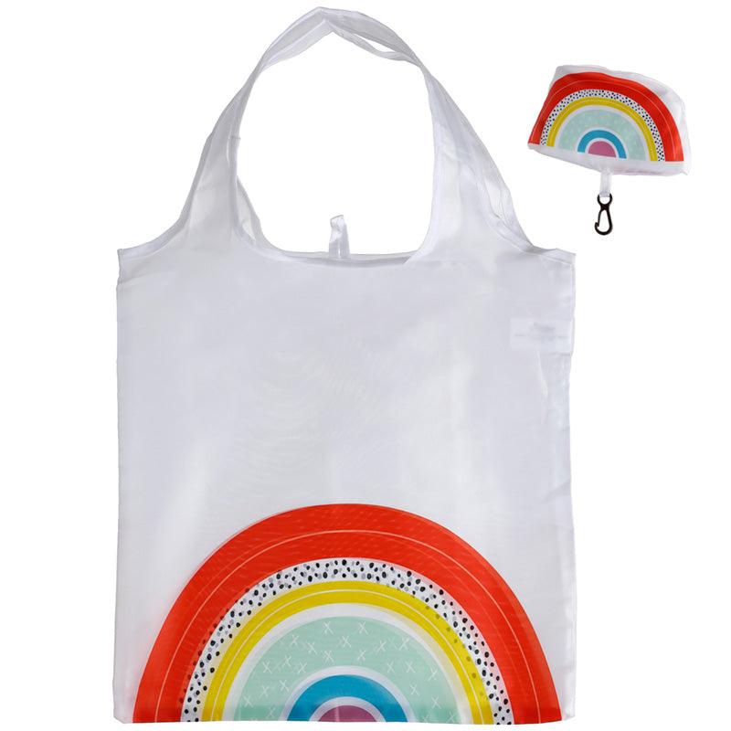 View Handy Fold Up Somewhere Rainbow Shopping Bag with Holder information