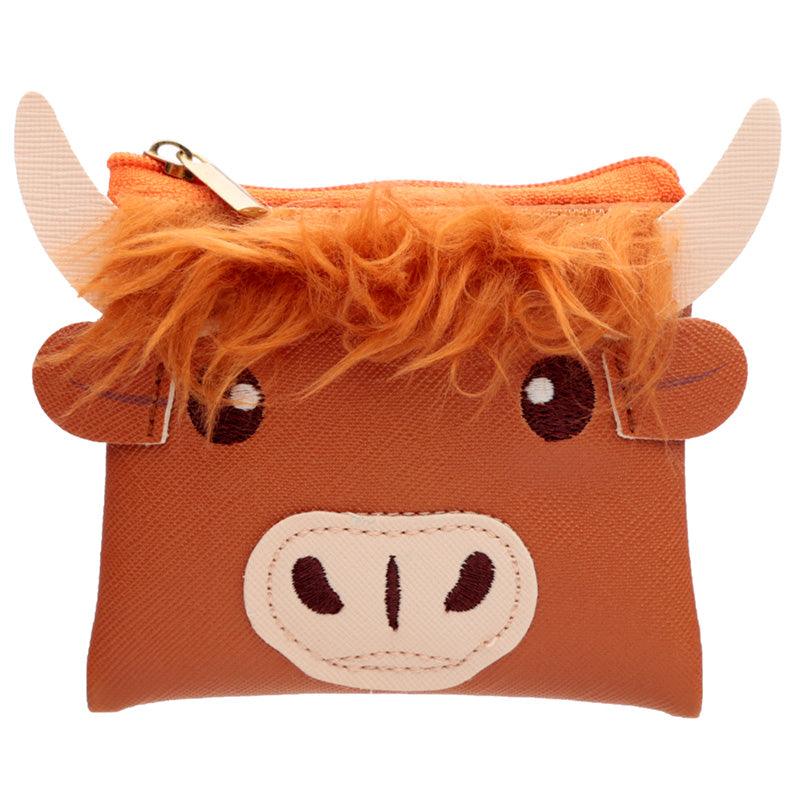 View Handy PVC Purse Highland Coo Cow with Fluffy Fringe information