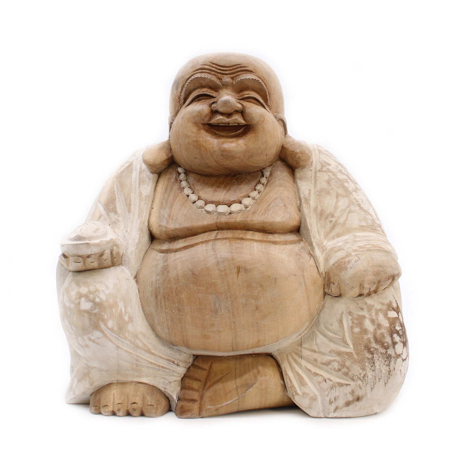 View Happy Buddha Whitewash 30cm information