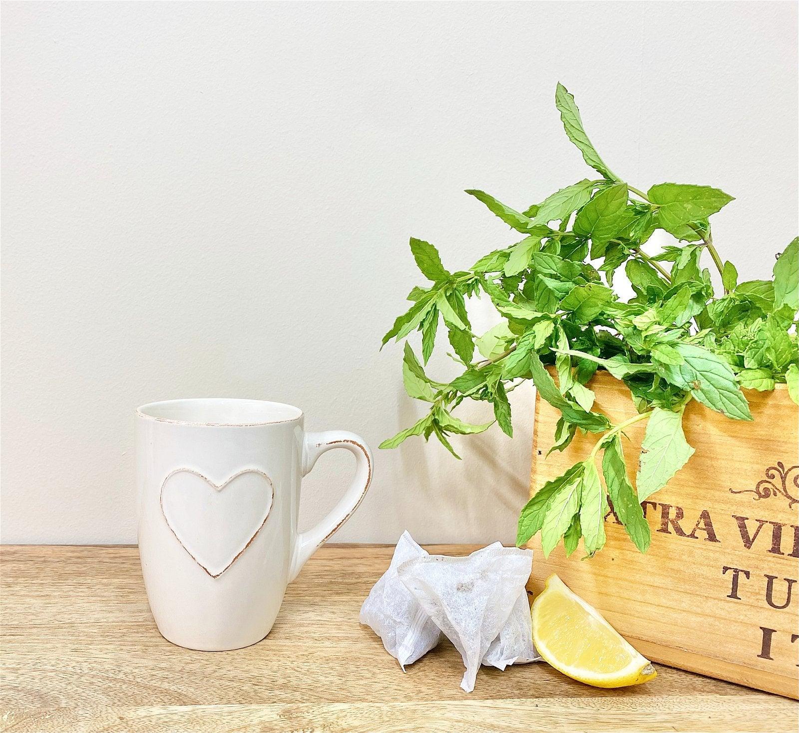 View Heart Embossed Cream Mug 11cm information