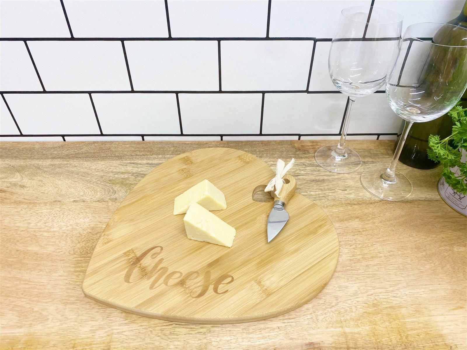 View Heart Shaped Cheese Board with Knife information