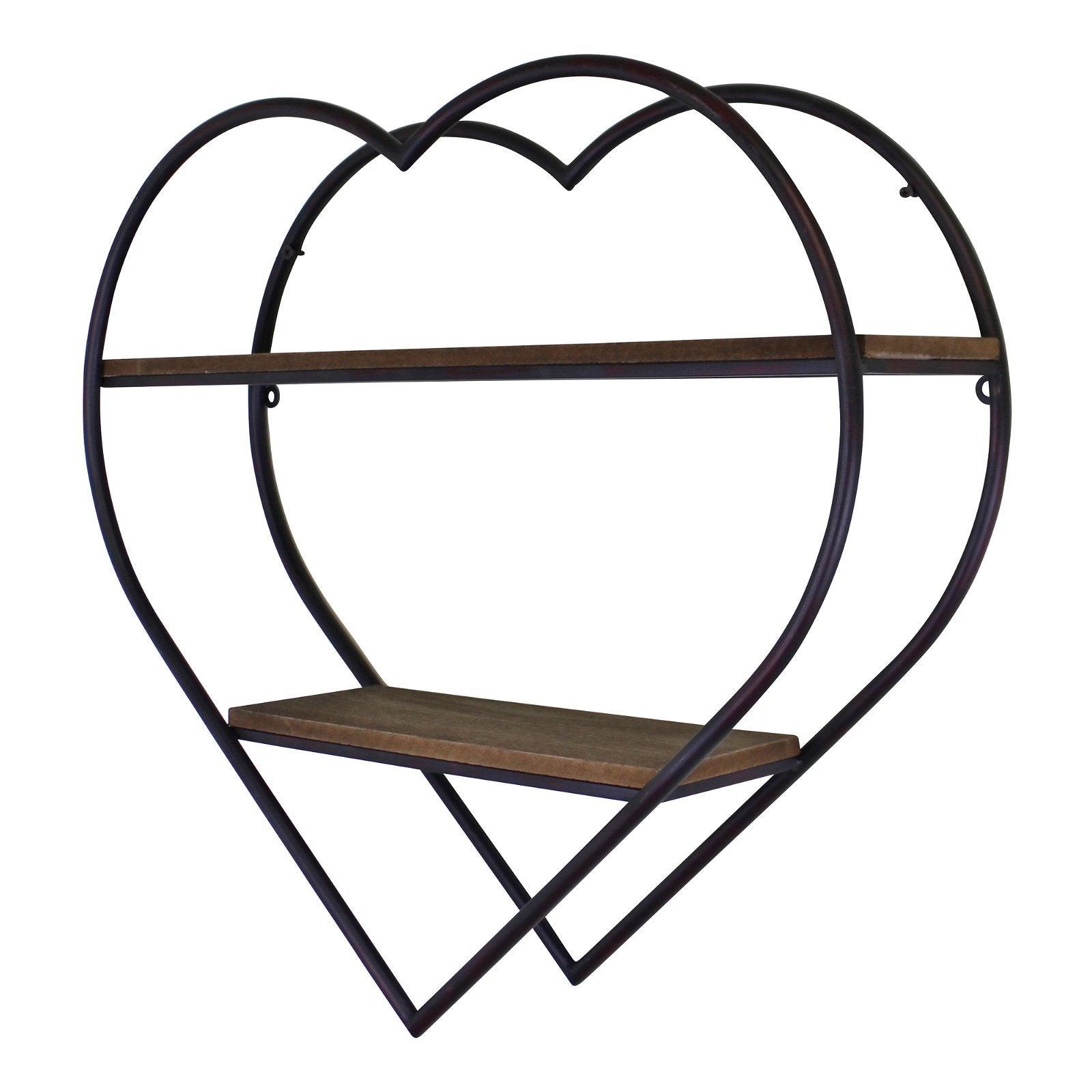 View Heart Shaped Metal Wood Shelf Unit information