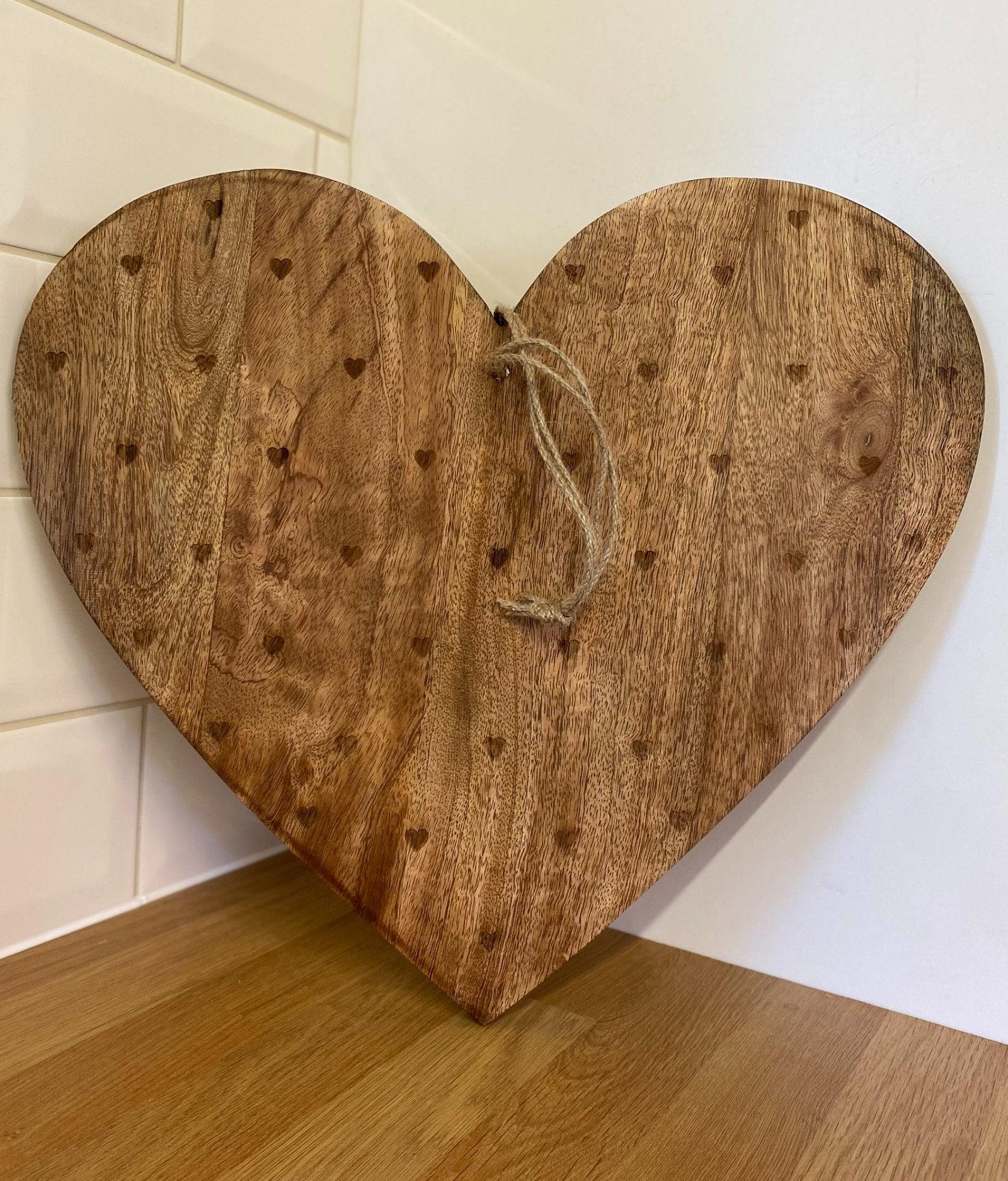 View Heart Shaped Wooden Chopping Board 40cm information