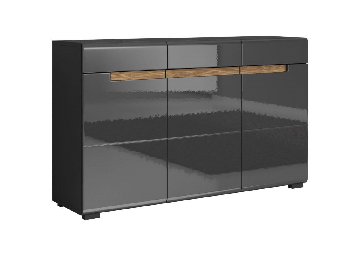 View Hektor 42 Sideboard Cabinet Grey Gloss 136cm information