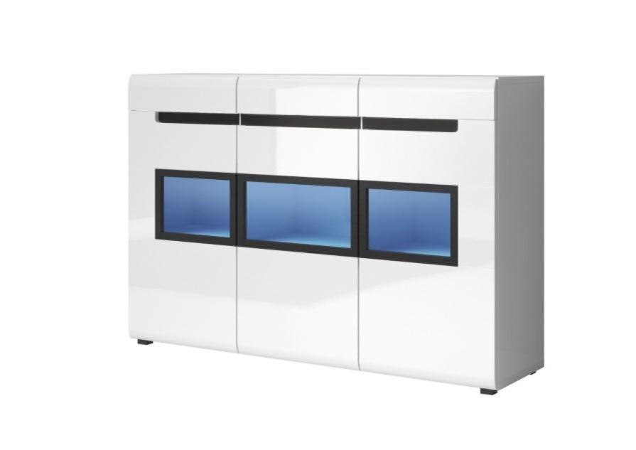 View Hektor 43 Display Sideboard Cabinet White Gloss 136cm information