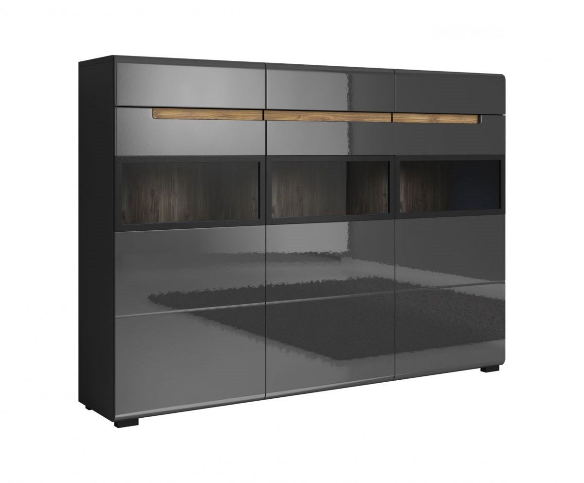 View Hektor 48 Sideboard Cabinet Grey Gloss 180cm information