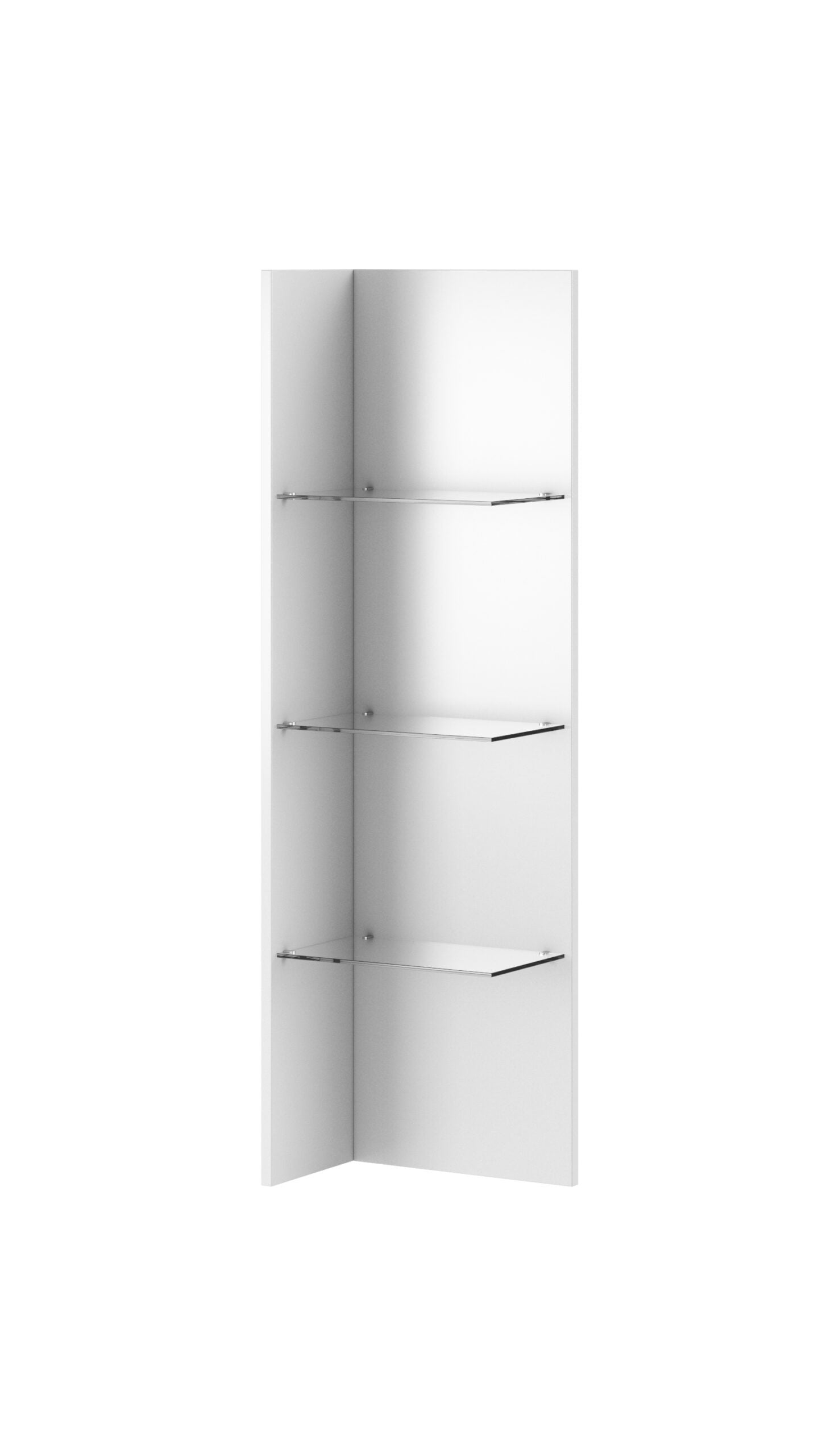 View Helio 03 Hanging Panel with Glass Shelves White 32cm information