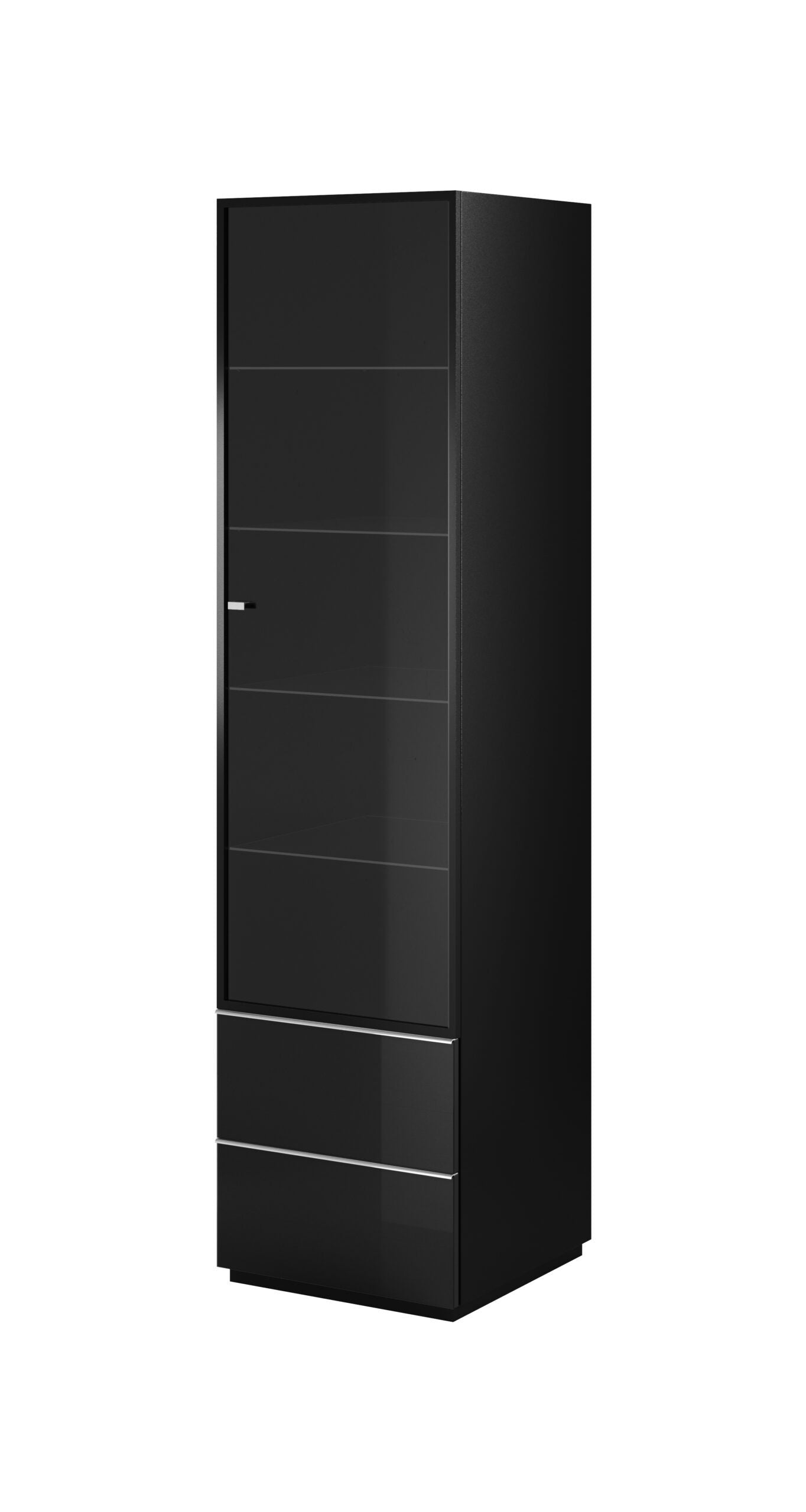 View Helio 05 Tall Display Cabinet Black Glass 50cm information