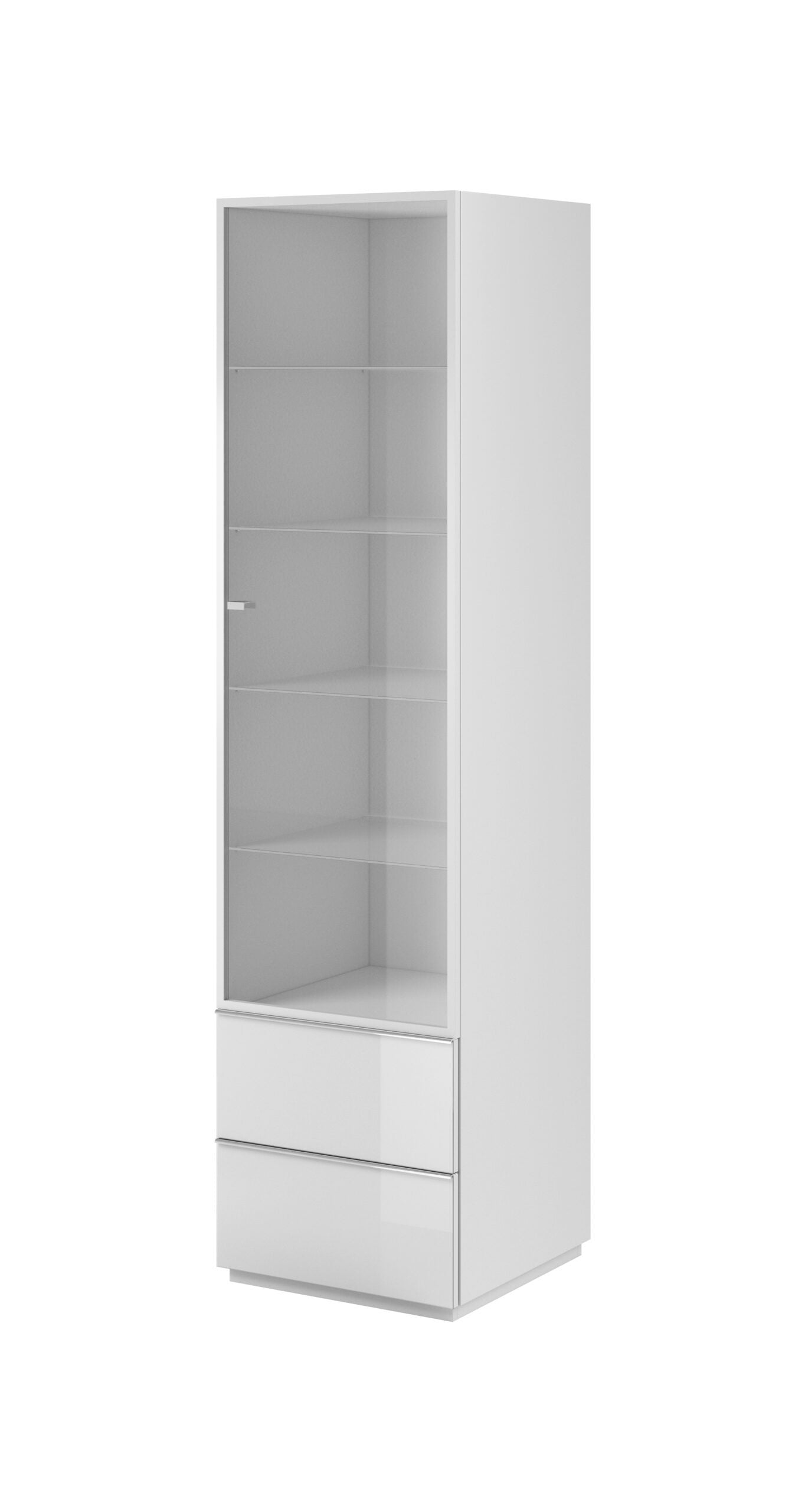 View Helio 05 Tall Display Cabinet White Glass 50cm information