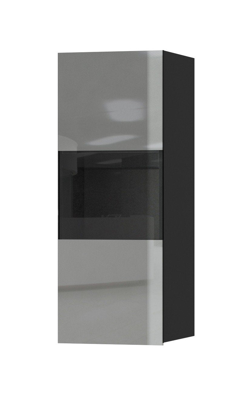 View Helio 07 Wall Display Cabinet Grey Glass 35cm information